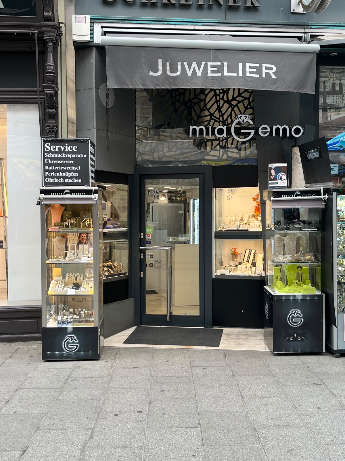 Geschäft von miaGemo Juwelier in der Herrengasse 23, Graz